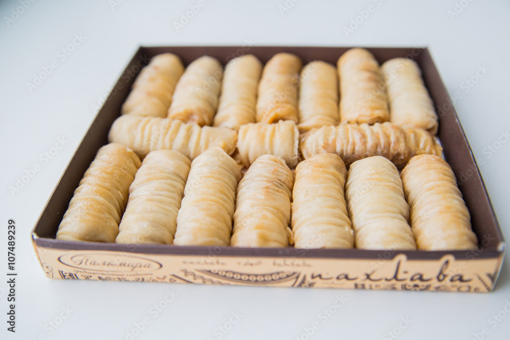Oriental sweets with honey and nuts Oriental sweets with honey and nuts