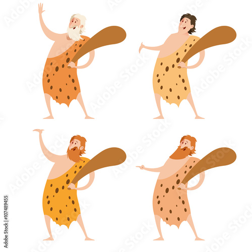Set of cavemen