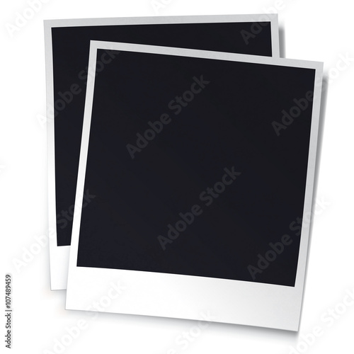 Realistic photoframe design template. Isolated on white backgrou