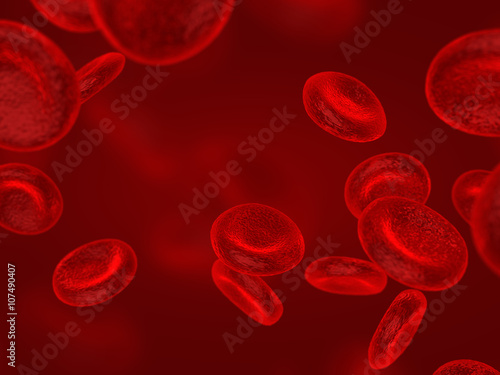 Abstract 3D red blood cells, scientific or medical 