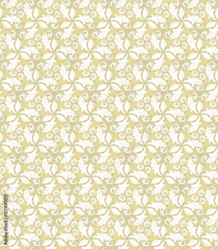 Floral ornament. Seamless abstract background with fine golden pattern