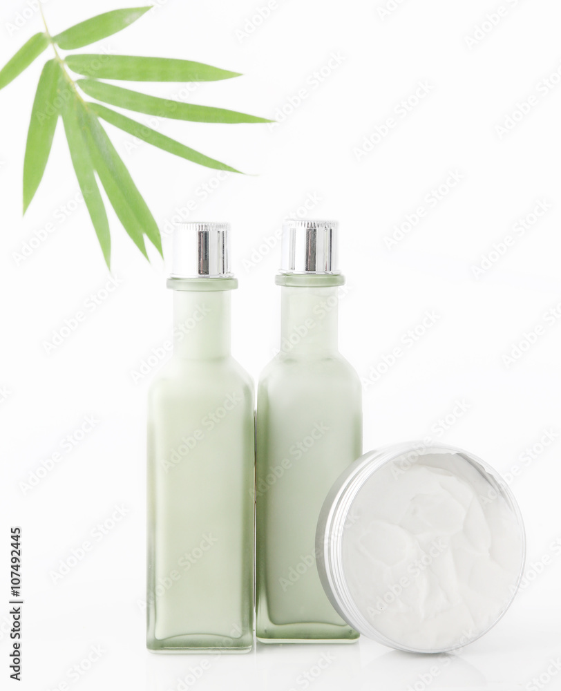 Cosmetic products on the white background 