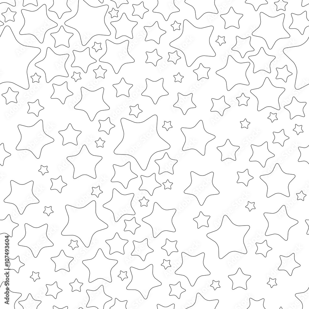 Stars, seamless pattern. Vector illustration