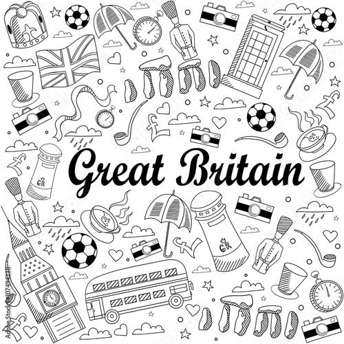 Great Britain line art design vector illustration