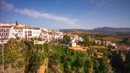 ronda city sunny day view 4k time lapse spain
