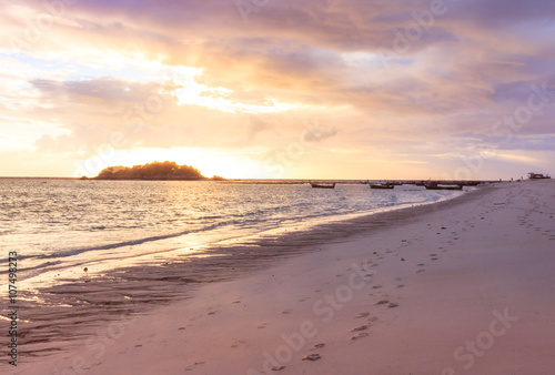 silhouette sunrise at Sunrise beach Lipe island , Satun, Thail