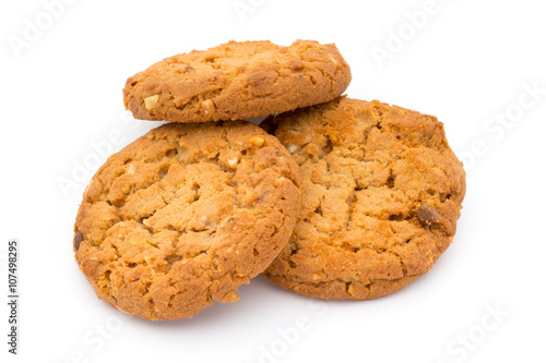 Oatmeal cookies with isolated background.