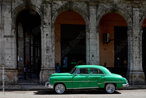 Havana, Cuba. Old classic American car on street of  Havanna. © unverdorbenjr
