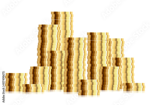 Pile of golden coins
