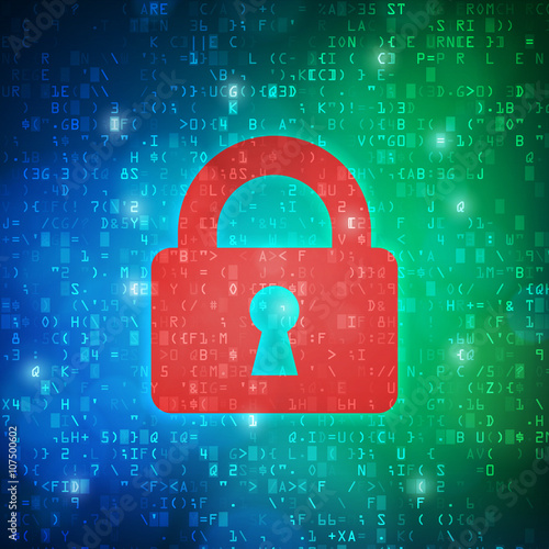 Safety computer digital data code background