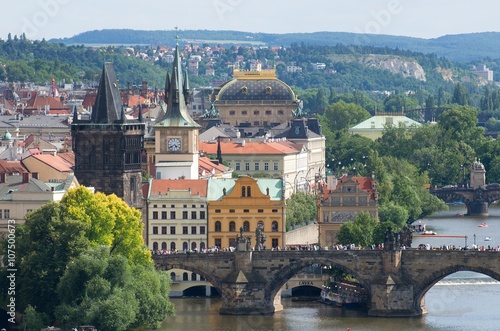 Old Town in Prague with Charles bridge, Czech republic