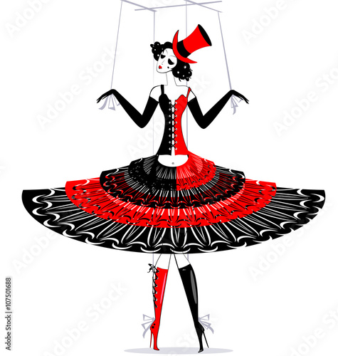 hand puppet in black-red