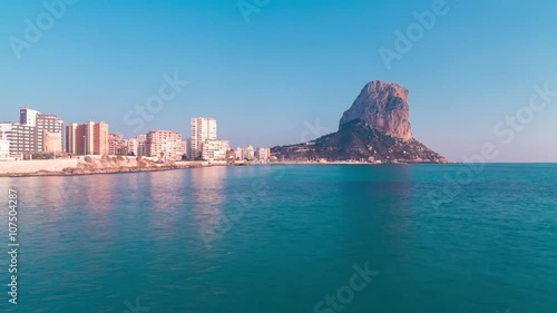 day light mediterranean sea calpe panorama 4k time lapse spain
