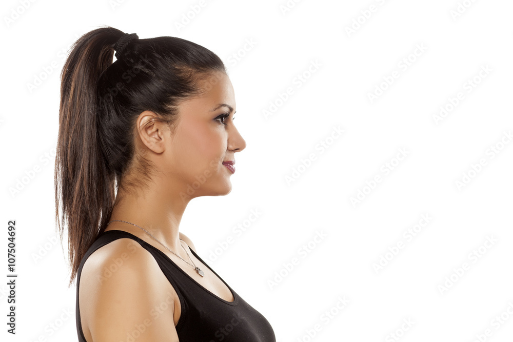 profile of dark skinned beautiful young woman profile of dark skinned beautiful young woman