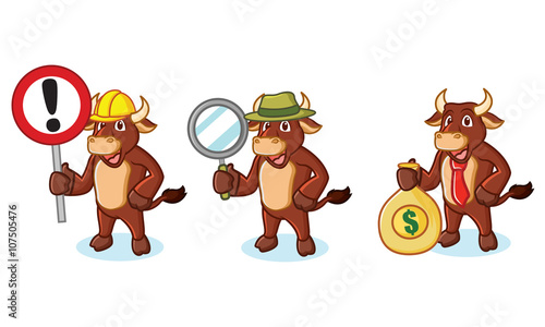 Ox Brown Mascot with money