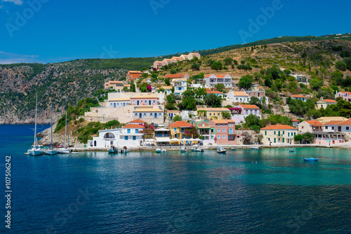Traditional fishing village of Assos at Kefalonia island in Greece   © NatBud