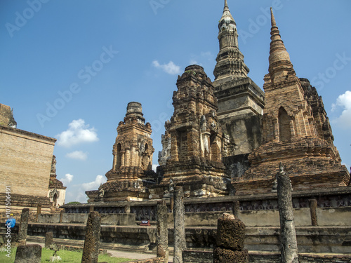 The Ancient ruins of temple of Sukhotai thailand