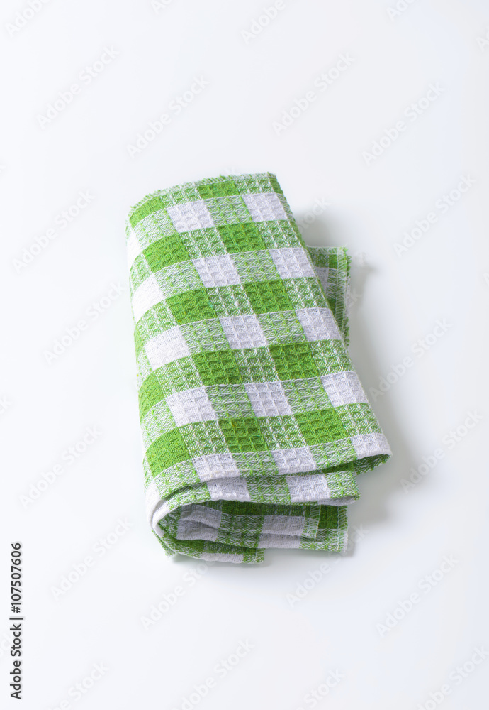 Green and white tea towel Green and white tea towel