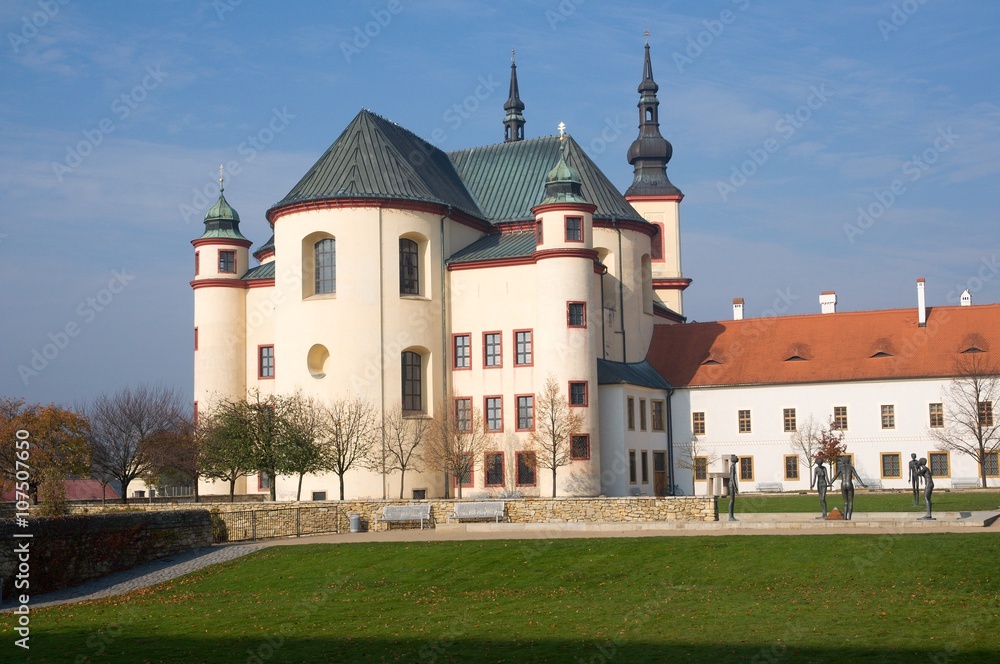 Temple of Holly Cross Finding and Piarist Cloister´s gardens in the  Litomysl, eastern Bohemia, Czech republic - UNESCO