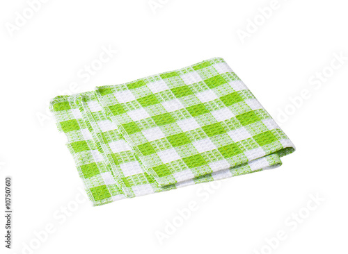 Green and white tea towel