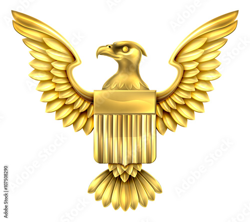 Gold American Eagle Shield