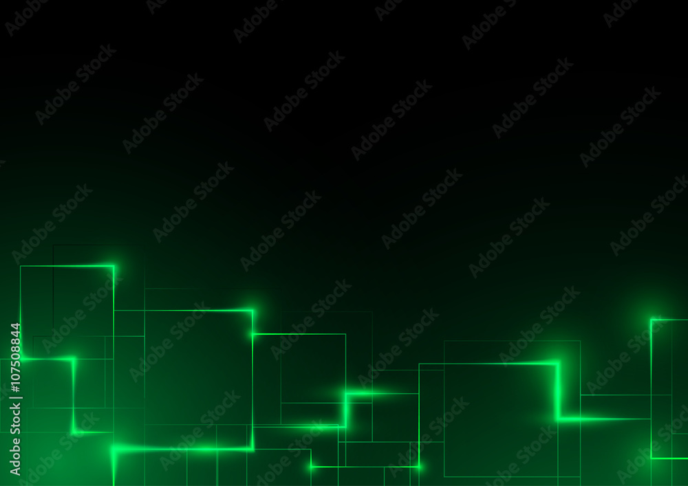 Green Futuristic Abstract Background - Neon Glowing Illustration, Vector Green Futuristic Abstract Background - Neon Glowing Illustration, Vector