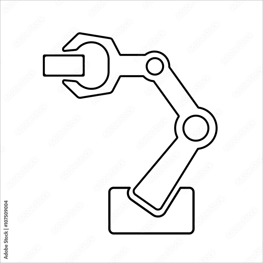 Robotic arm for industrial applications vector illustration Robotic arm for industrial applications vector illustration
