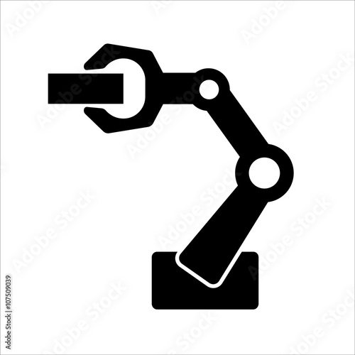 Robotic arm for industrial applications vector illustration