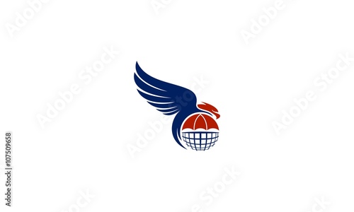 globe Logo with an eagle 