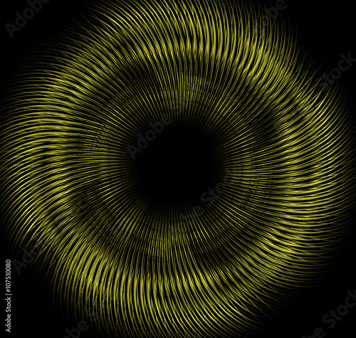 Abstract vector golden ornament on black background