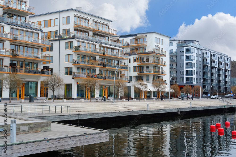 Stockholm, Sweden - March, 16, 2016: landscape with the image of Stockholm, Sweden