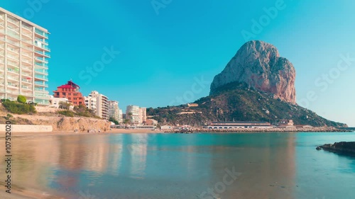 day light beach calpe panorama 4k time lapse spain
