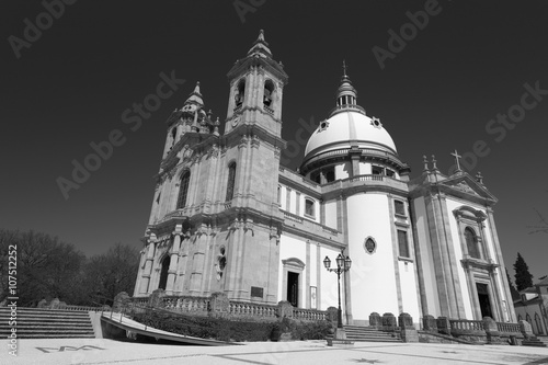 Sanctuary of Sameiro in Braga, north of Portugal. Color in black