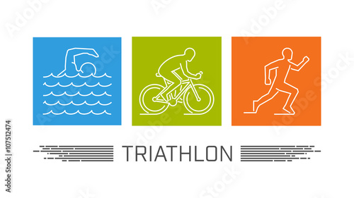 Vector figure triathlete