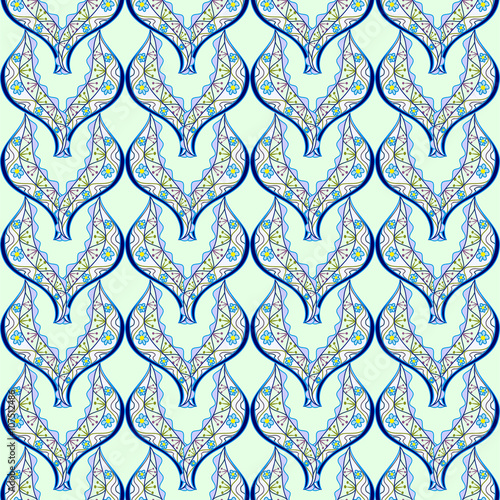 Ornate seamless pattern with the leaves. photo