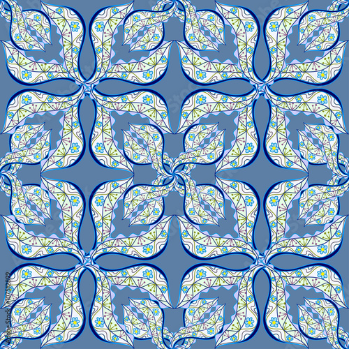 Hand-drawn decorative bright seamless pattern.