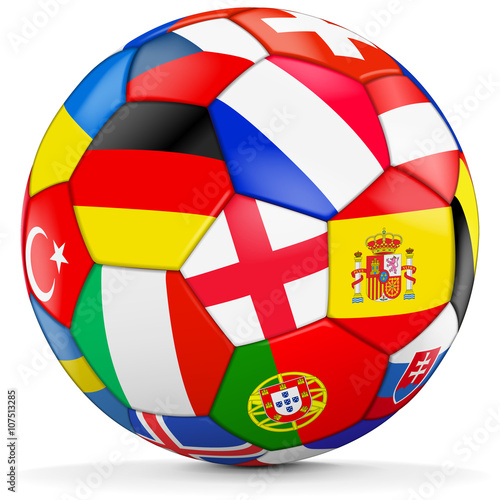 Fussball mit verschiedenen Ländern zur EM 2016 in Frankreich