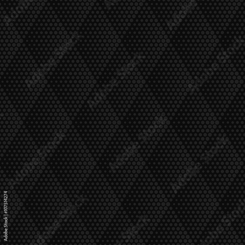 Vector dark gray geometric halftone seamless pattern. Retro pointillism vector seamless background. Vector old school design. Vector dark dotted texture