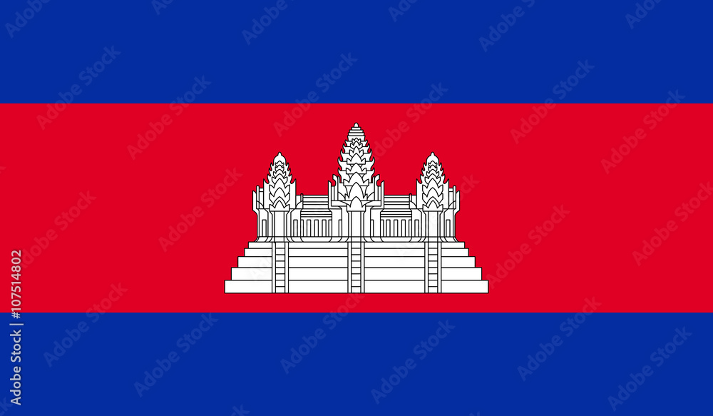 Obraz premium Flaga Kambodży