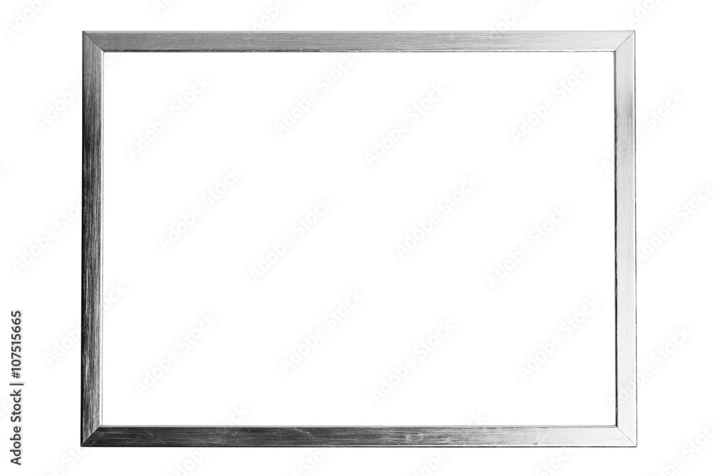 silver metallic frame with copy-space, isolated on white