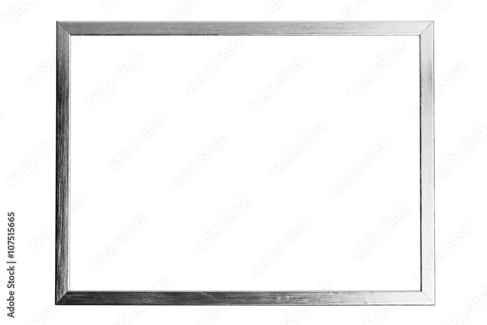 silver metallic frame with copy-space, isolated on white silver metallic frame with copy-space, isolated on white