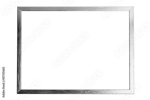 silver metallic frame with copy-space, isolated on white