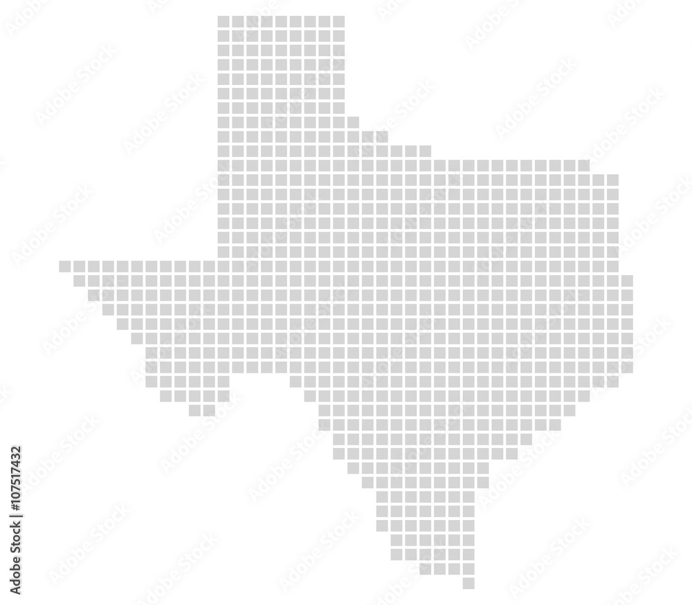 Pixelkarte Bundesstaat USA: Texas