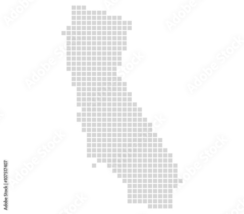 Pixelkarte Bundesstaat USA  Kalifornien