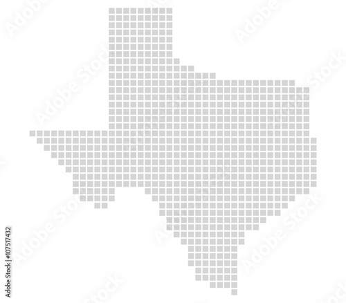 Pixelkarte Bundesstaat USA: Texas