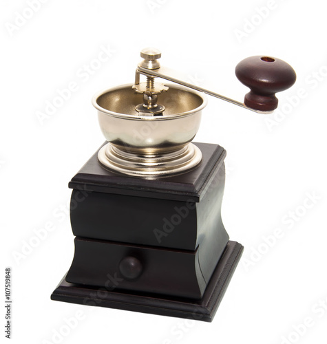 coffee mill/Manual coffee grinder for grinding coffee beans on white background