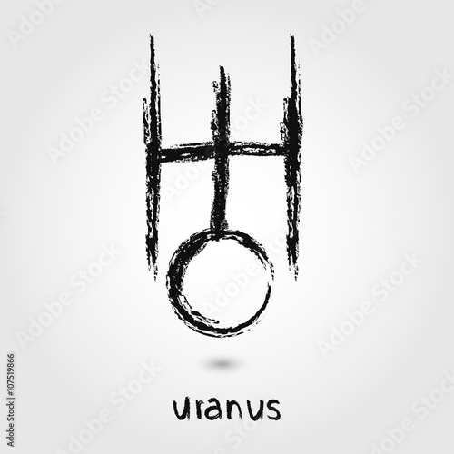 Vector Sketch  Uranus icons on the white background