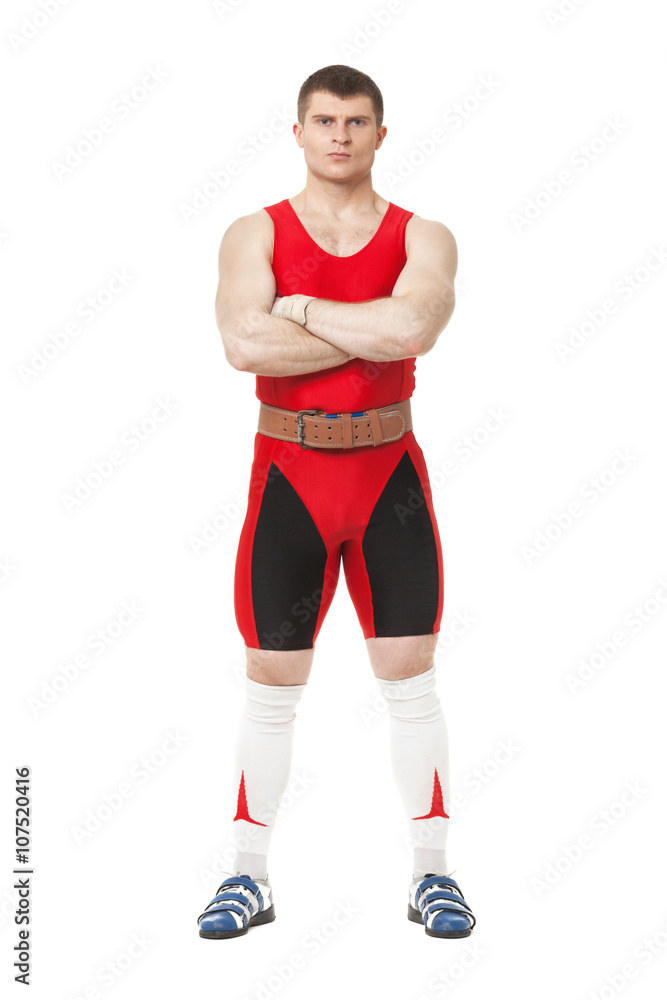 Portrait of professional athlete isolated on white. Portrait of professional athlete isolated on white.