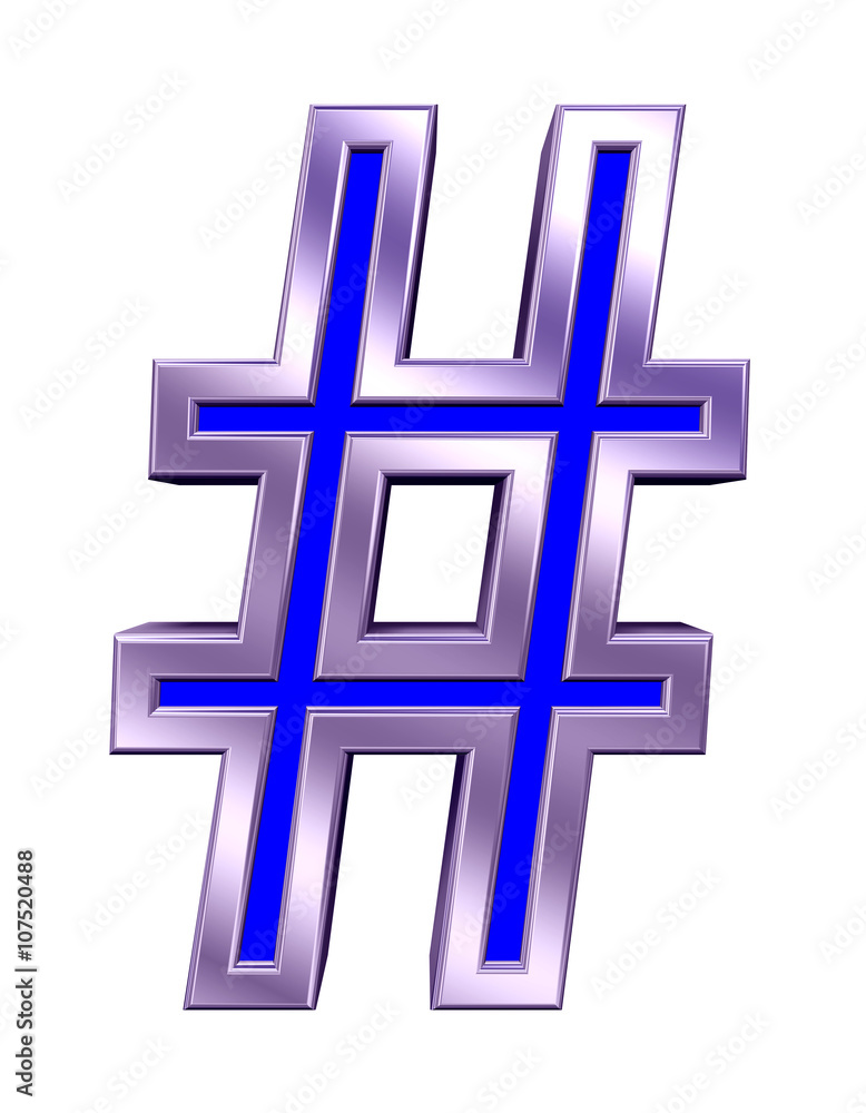 Number mark from blue with shiny frame alphabet set, isolated on white. 3D illustration. Number mark from blue with shiny frame alphabet set, isolated on white. 3D illustration.