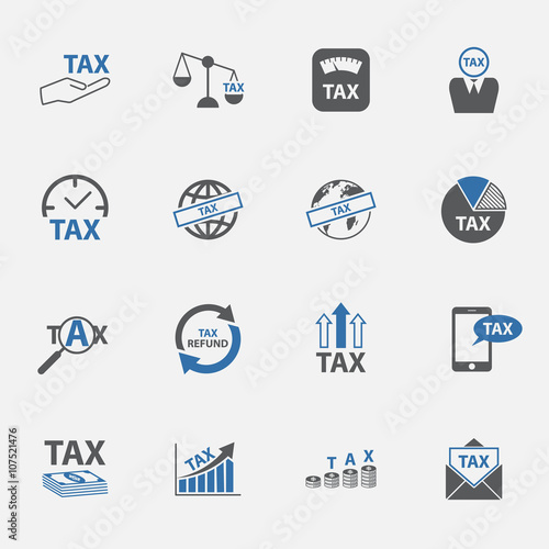 tax and money icons set.vector. illustration